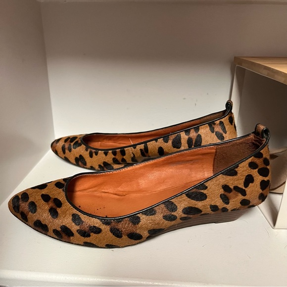 Madewell Mini Wedge Leopard Skimmers, Size 8.5 - Picture 2 of 9